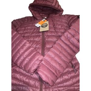 Decathlon Forclaz Purple Down Packable Hooded Jacket Women's Medium NWT